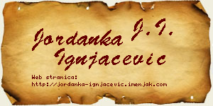 Jordanka Ignjačević vizit kartica